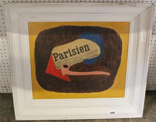 Parisian abstract oil on board